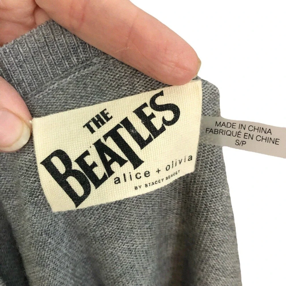 Alice + Olivia The Beatles Nokia Sweater Pullover Wool Embroidered - Picture 6 of 8